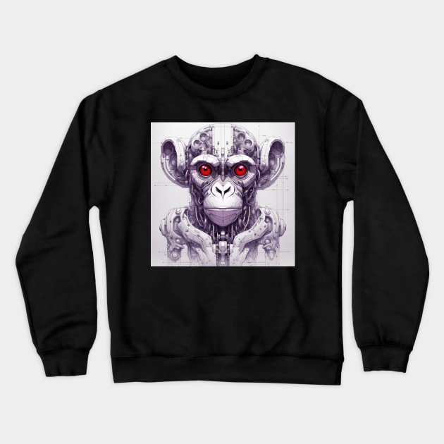 Technical Cyber Monkey Crewneck Sweatshirt by R.W.TDesign